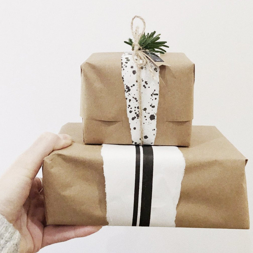 We will transform your purchase into a beautifully wrapped gift. It will be all wrapped up in eco-friendly wrapping paper. Then tied up with gorgeous accessories. Send your purchase, with a card, straight to the recipient.